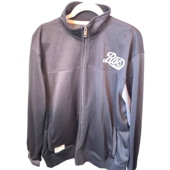 Rocawear Black Extra Large  Polyester Jacket Zip Pockets Contrasting‎ Under Arm - Picture 2 of 8